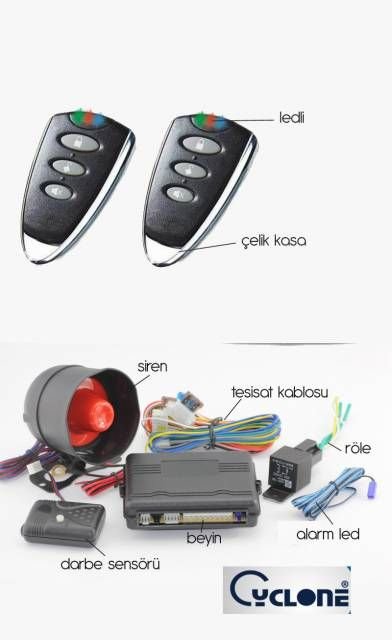 CYCLONE 341424 LED KUMANDALI OTO ALARM SETİ