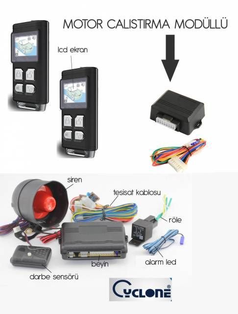 Cyclone L800A Uzaktan Motor Çalıştırmalı Oto Alarm Seti 340043
