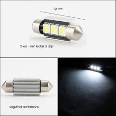 Transformacion 3 LED 9 Chip li 36 mm Sofit Ampülü SOĞUTMALI 01c144