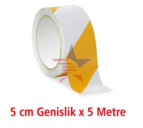 Modacar BEYAZ/SARI 5 Cm X 5 Mt  Fosfor Reflektiv Bant 540034