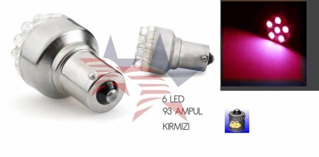 Transformacion  6 KIRMIZI Ledli 93 Tip STOP/SİNYAL Ampülü 81b087