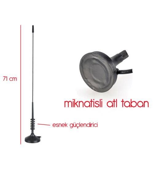 Carub ESNEK Cep Telefon,Telsiz Anteni Mıknatıslı,Teleskopik