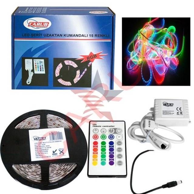 ModaCar Carub Kumandalı Şerit Led 5 Metre 30 SMD 15 Renkli 24 Volt 4330115