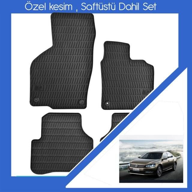 ModaCar VW Passat B7 Kasa 2012 >> SİYAH Sabitlemeli Paspas Seti 38r002
