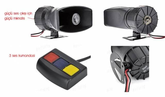 Space 3 Sesli BUTONLU 30 W Polis Sireni 842218