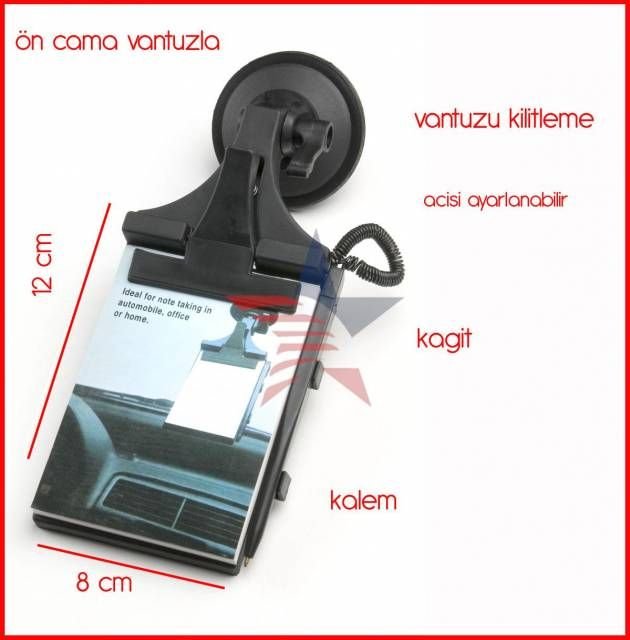 ModaCar Vantuzlu Kalemli Araç İçi Notluk 331194