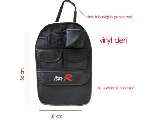 ModaCar SİYAH-DERİ 6 Bölmeli Koltuk Arkası Organizer 431130