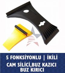 ModaCar 5 Fonksiyon Buz Kazıyıcı + Dar Bölge Buz Kazıyıcı Hediyeli 09f003