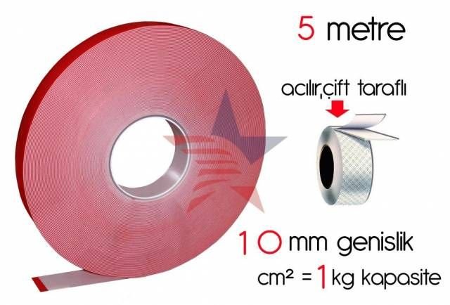 ModaCar Beyaz cm2=1 kg 1 cmx5 Mt Çift Taraflı Bant 90b018
