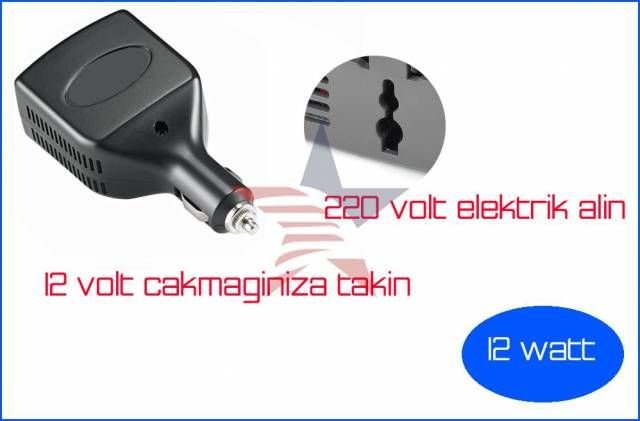 12 V - 220 V Dönüştürücü 12 Watt 660026