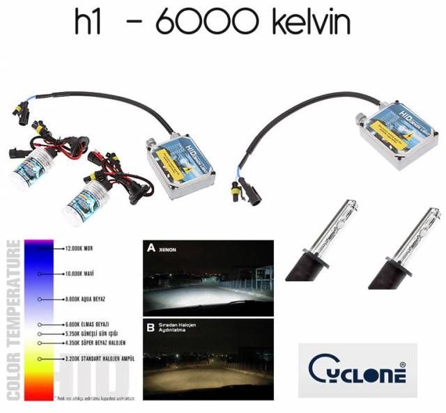 Cyclone H1 6000K Millenium DİJİTAL Xenon Aydınlatma Kiti 012195
