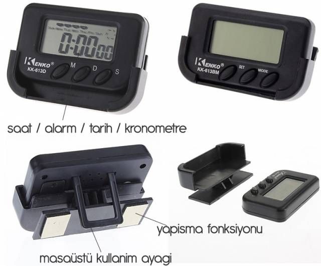 Space Mini Dijital Saat Tarih Kronometre Göstergesi 45a003