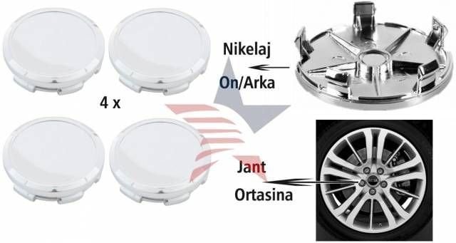 ModaCar 4 lü Nikelaj Jant Göbek Kapağı 330009