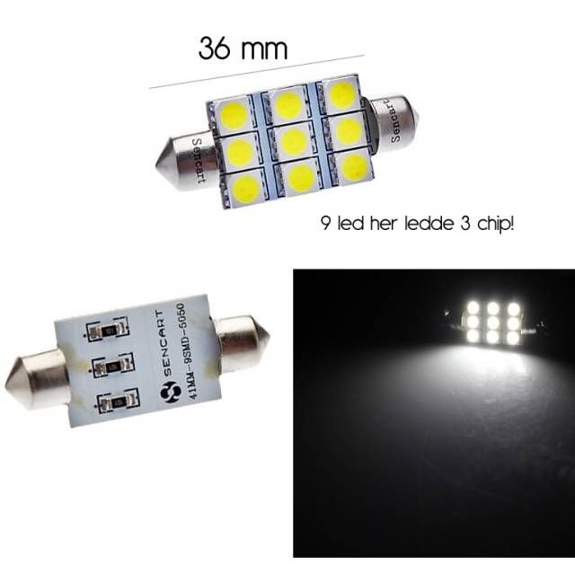 ModaCar 36 MM 9 Led 27 Chip li  Sofit LED 5000K 011101